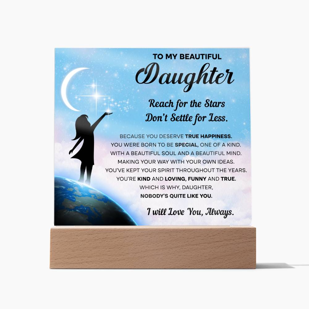 Daughter Kind And Loving Stars | Acrylic Plaque Keepsake