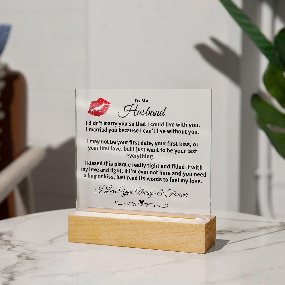 To My Husband | Kiss Plaque | Anniversary Gift