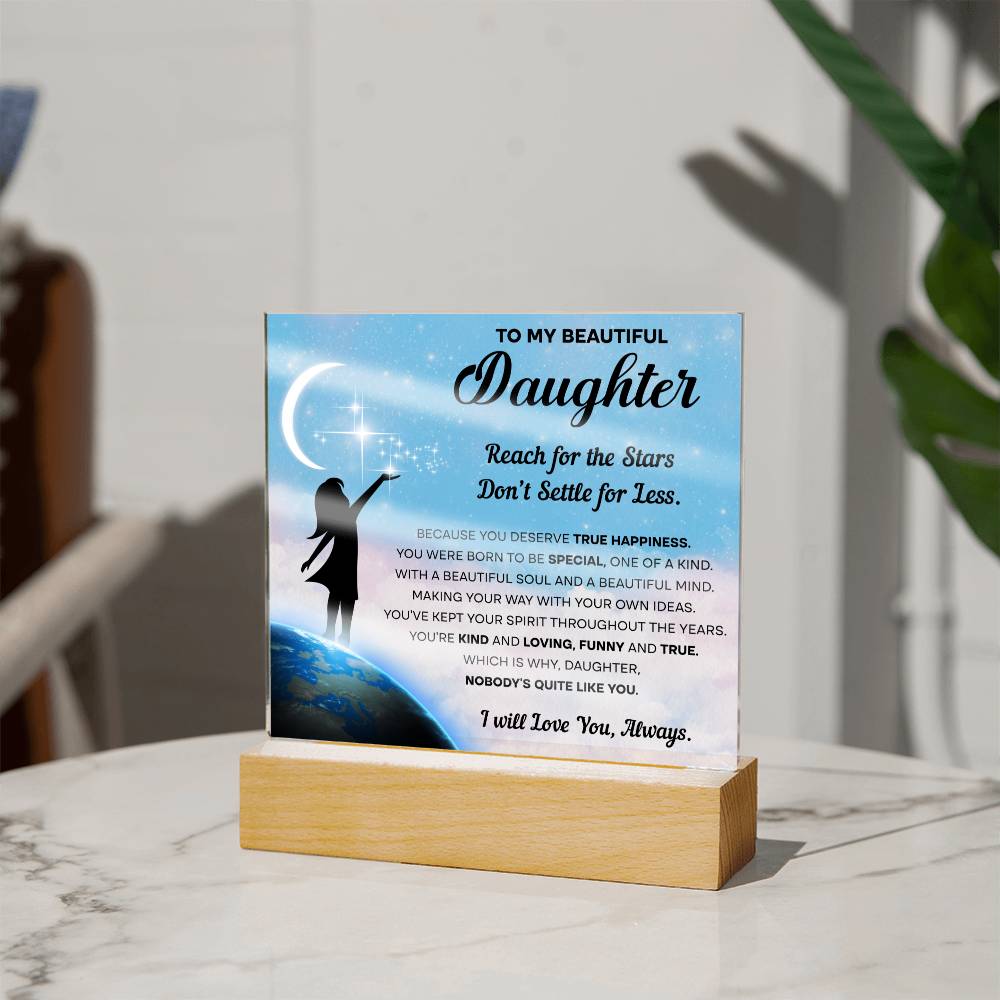 Daughter Kind And Loving Stars | Acrylic Plaque Keepsake