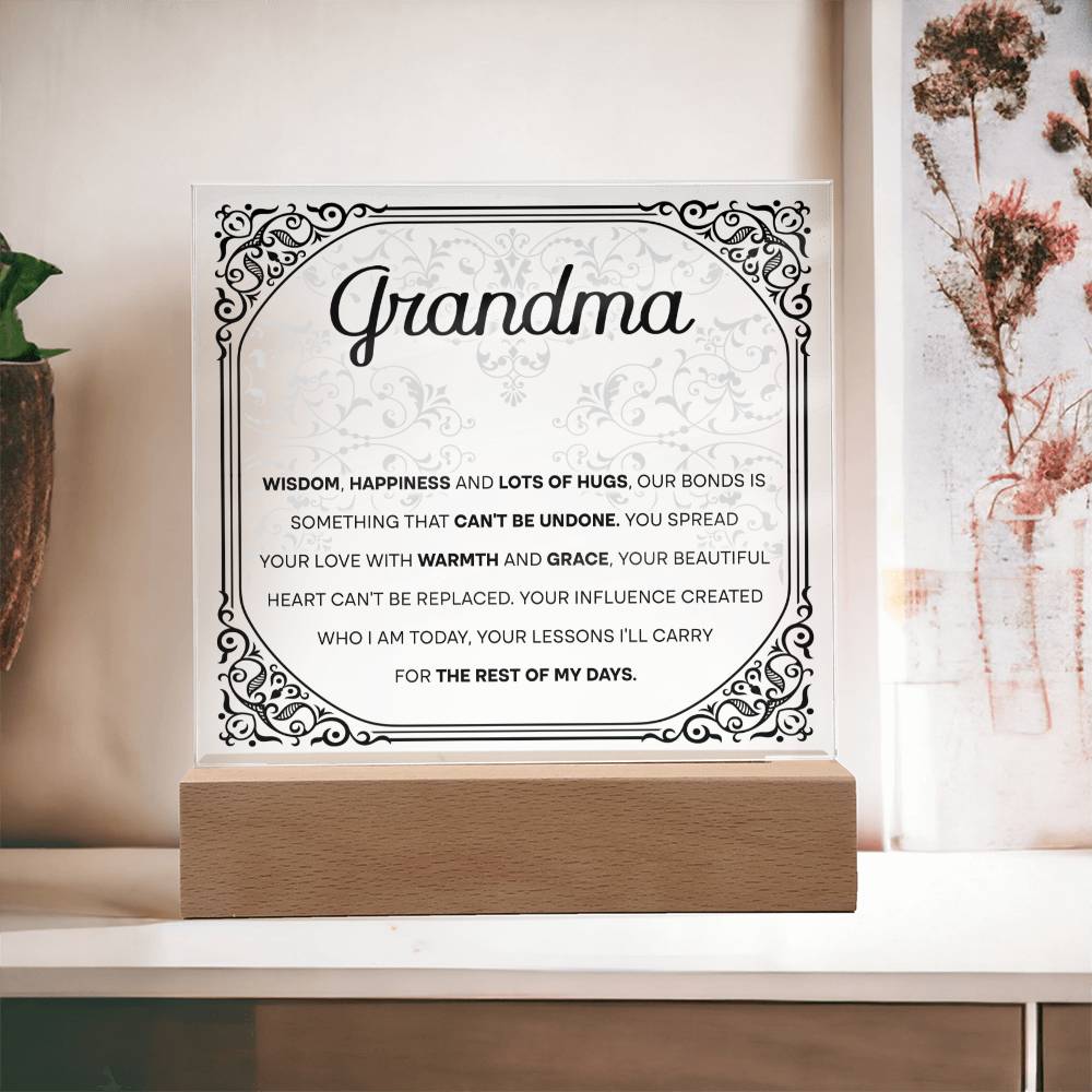 Grandma Wisdom Wisdom Happiness | Acrylic Plaque Keepsake