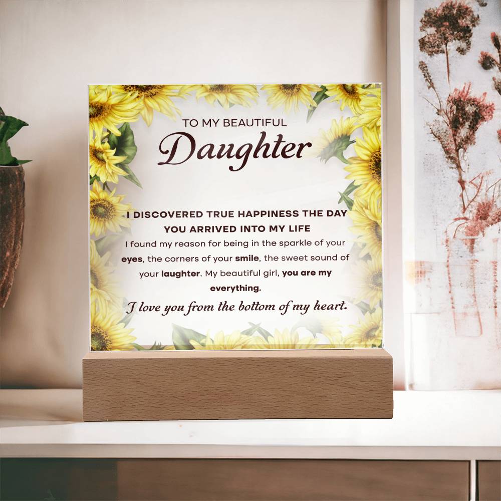 Beautiful Daughter Sweet Sound Sunflower | Acrylic Plaque Keepsake