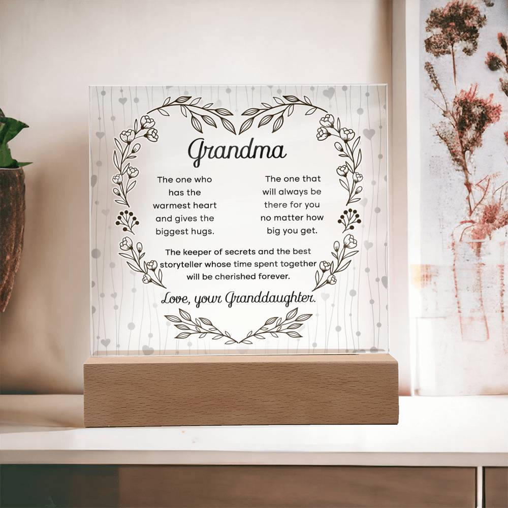 Grandma Heart of Flower | Acrylic Plaque Keepsake