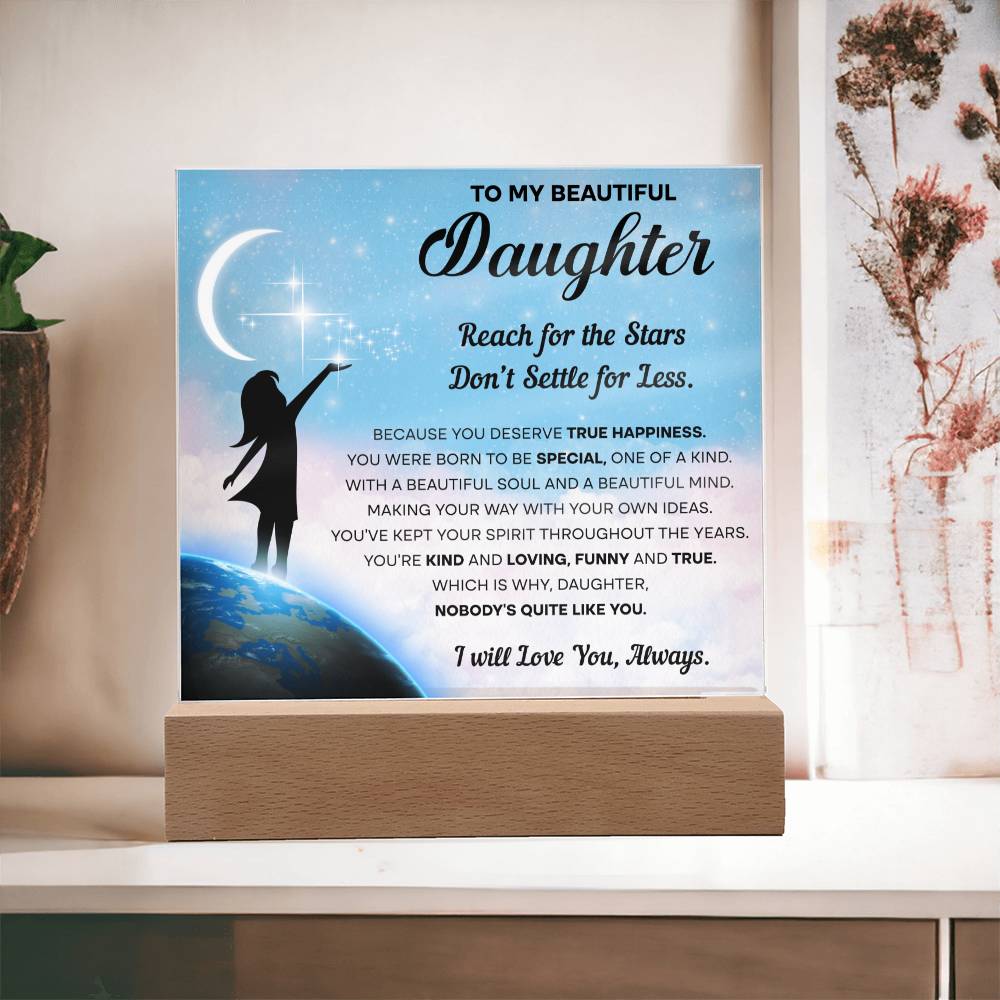 Daughter Kind And Loving Stars | Acrylic Plaque Keepsake