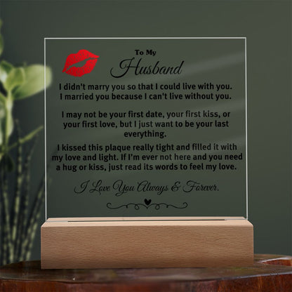 To My Husband | Kiss Plaque | Anniversary Gift