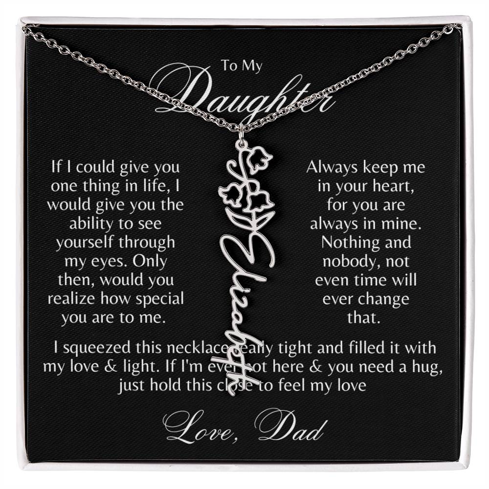 To My Daughter, Through My Eyes, Flower Name Necklace