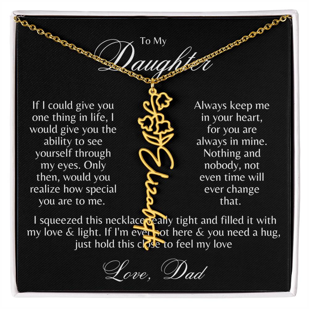 To My Daughter, Through My Eyes, Flower Name Necklace