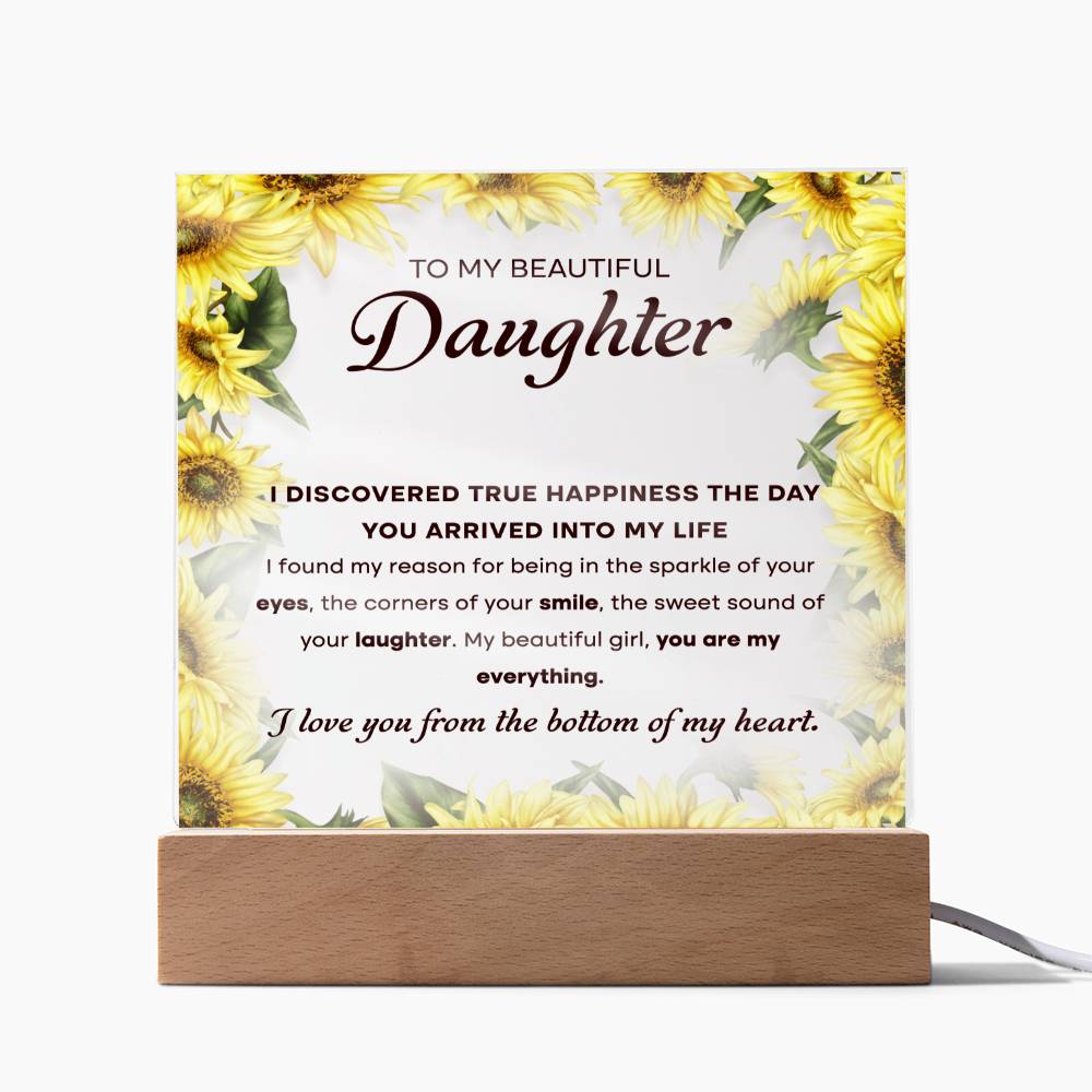 Beautiful Daughter Sweet Sound Sunflower | Acrylic Plaque Keepsake