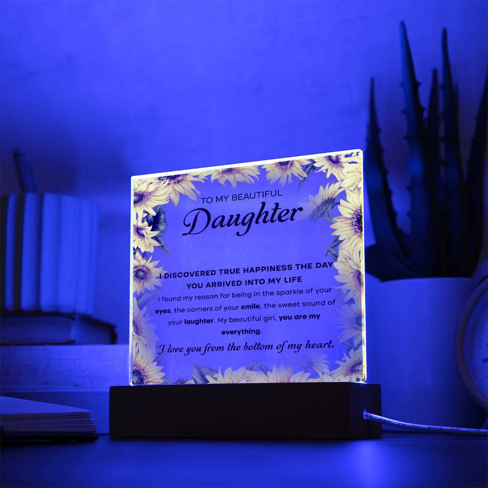 Beautiful Daughter Sweet Sound Sunflower | Acrylic Plaque Keepsake