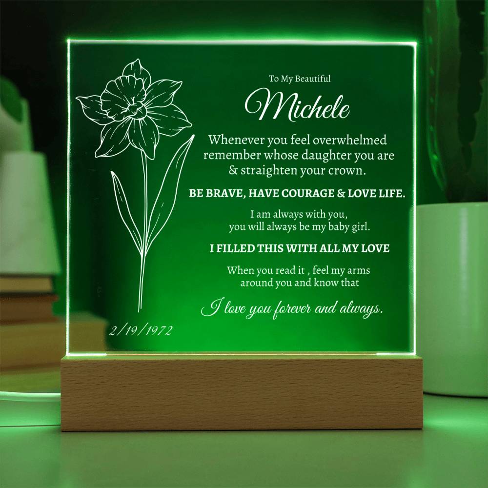 Birth Flower | Love Life Acrylic Plaque | Personalization