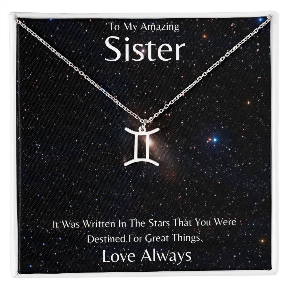 Sister Zodiac Necklace, Astrology Necklace, Constellation Necklace