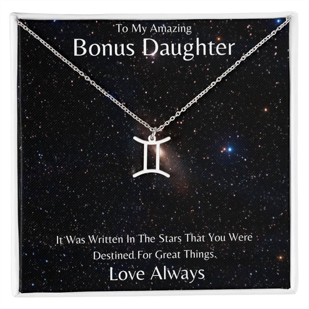 Bonus Daughter Zodiac Necklace, Astrology Necklace, Constellation Necklace