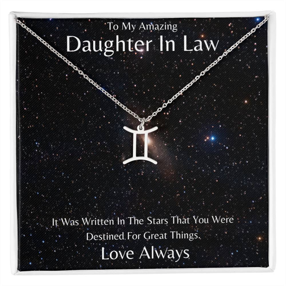 Daughter In Law Zodiac Necklace, Astrology Necklace, Constellation Necklace