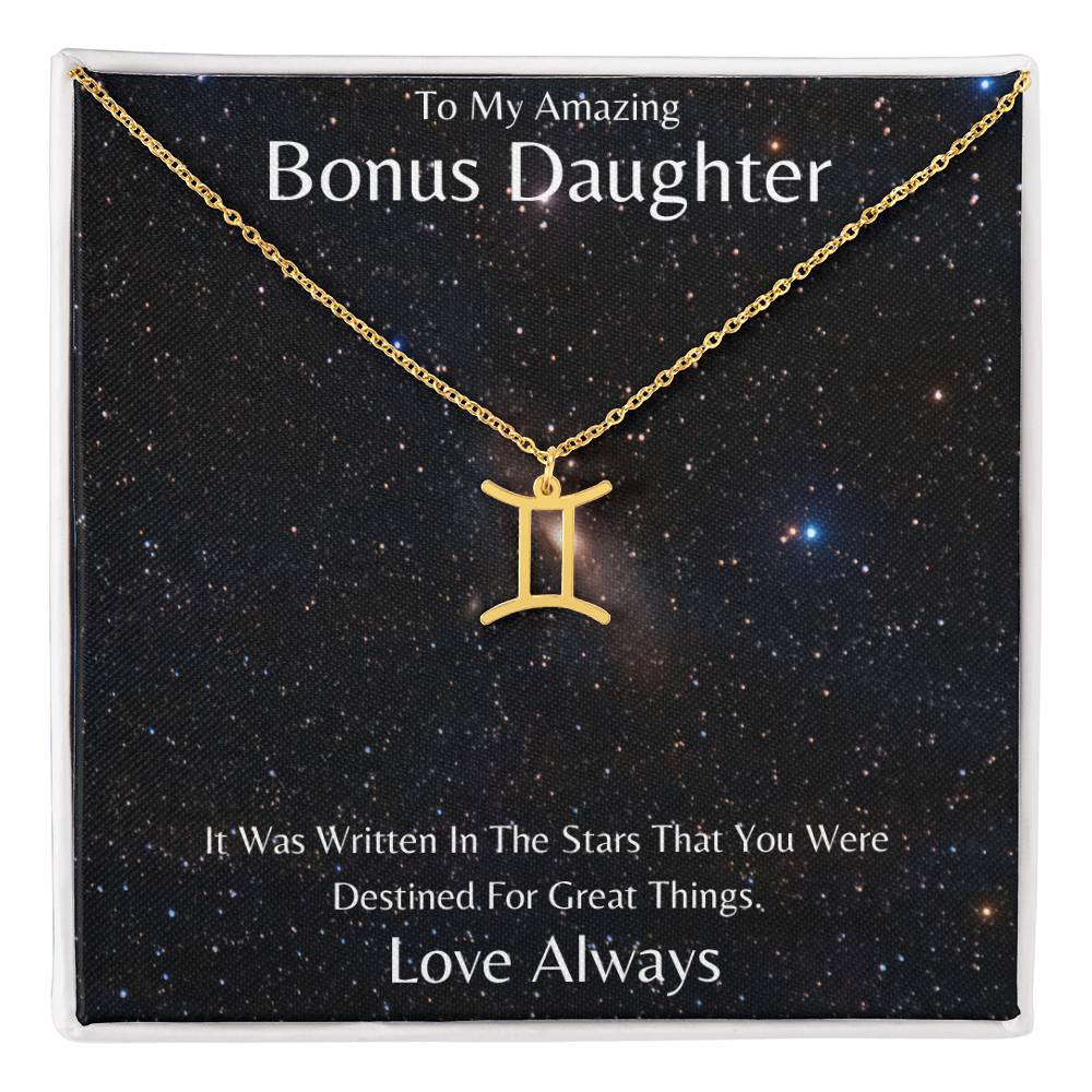 Bonus Daughter Zodiac Necklace, Astrology Necklace, Constellation Necklace