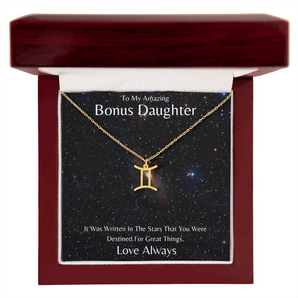 Bonus Daughter Zodiac Necklace, Astrology Necklace, Constellation Necklace