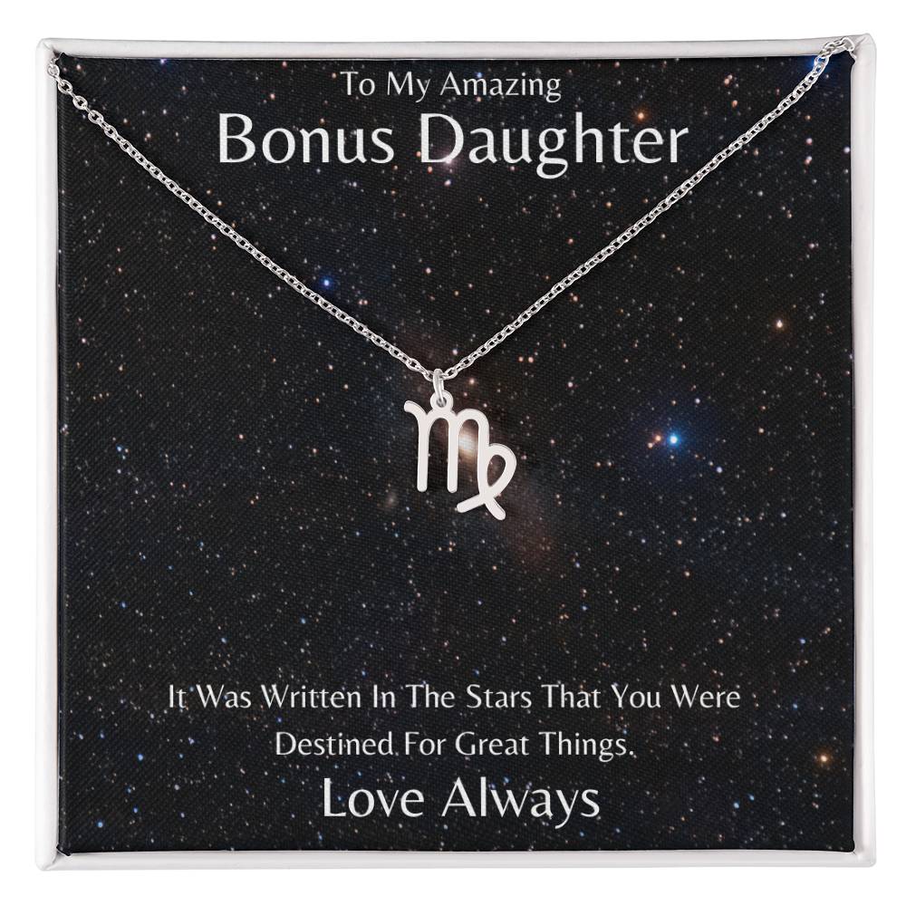 Bonus Daughter Zodiac Necklace, Astrology Necklace, Constellation Necklace