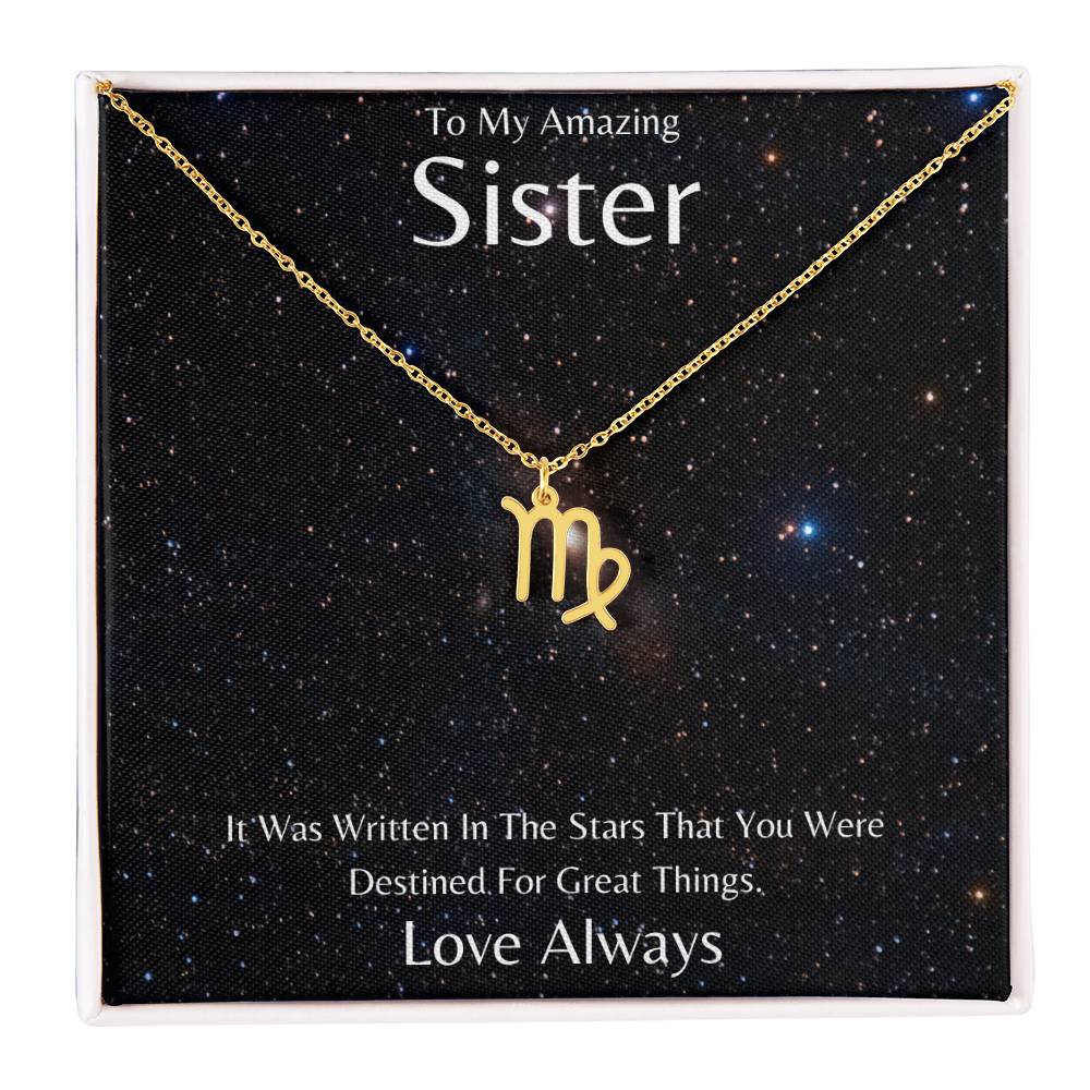 Sister Zodiac Necklace, Astrology Necklace, Constellation Necklace