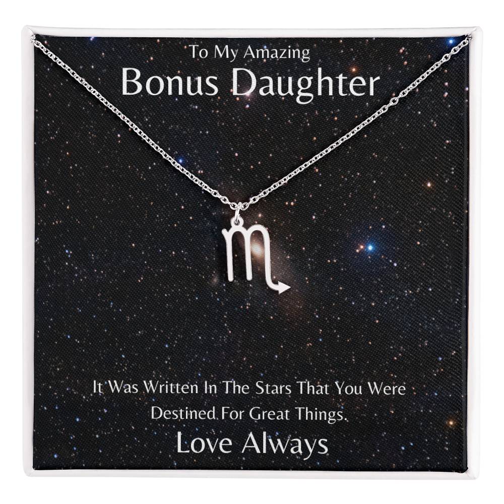 Bonus Daughter Zodiac Necklace, Astrology Necklace, Constellation Necklace