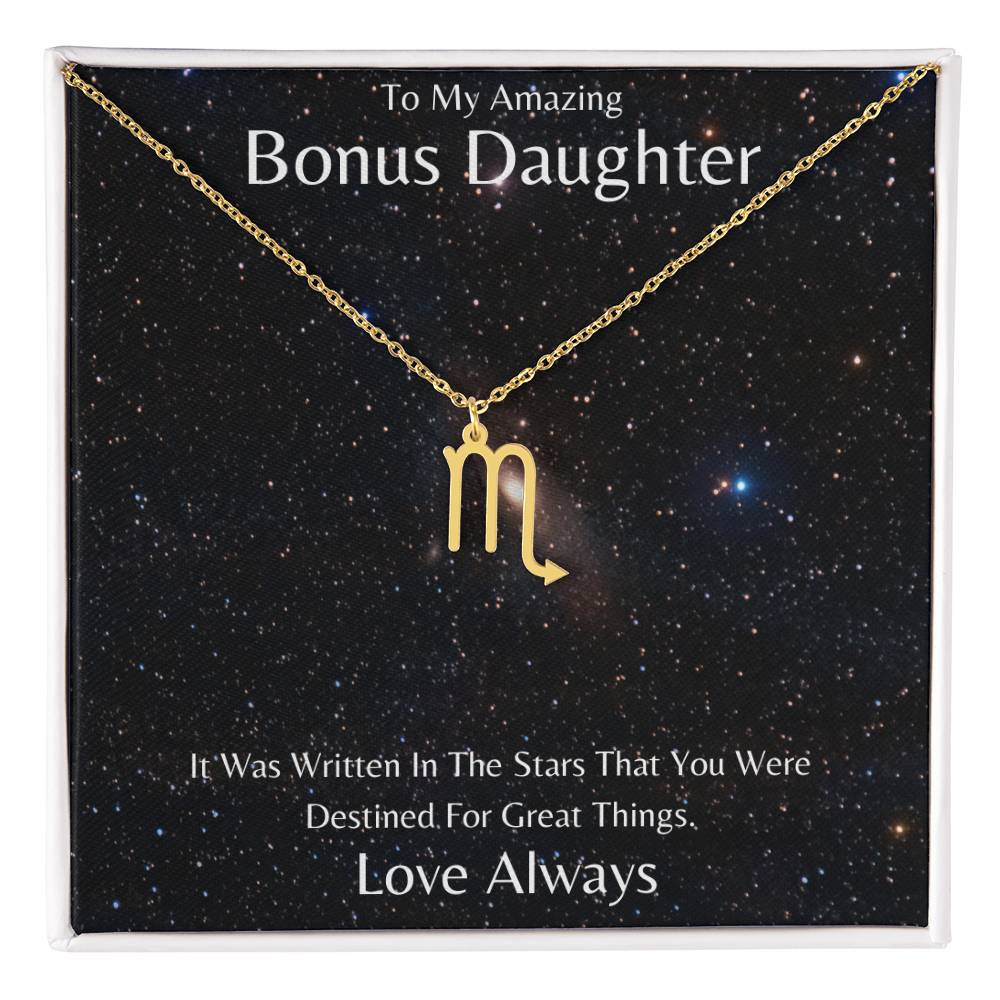 Bonus Daughter Zodiac Necklace, Astrology Necklace, Constellation Necklace