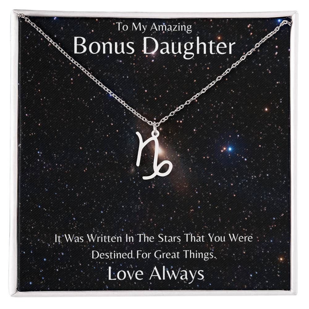 Bonus Daughter Zodiac Necklace, Astrology Necklace, Constellation Necklace