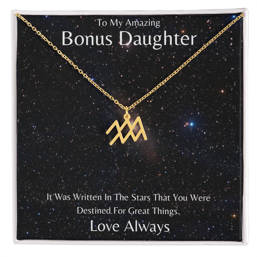 Bonus Daughter Zodiac Necklace, Astrology Necklace, Constellation Necklace