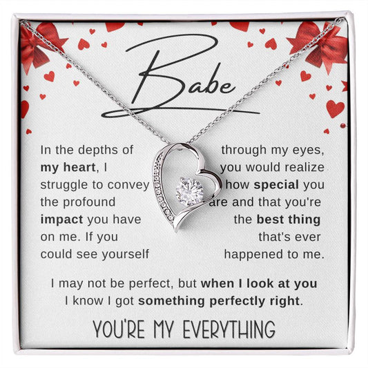 Babe | Perfectly Right | Forever Love Necklace | Gift