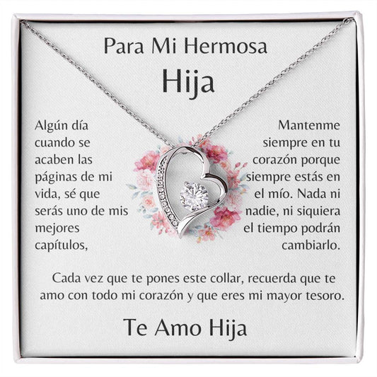 Para Mi Hija, Ring Flower Forever Love Necklace, Spanish Collection