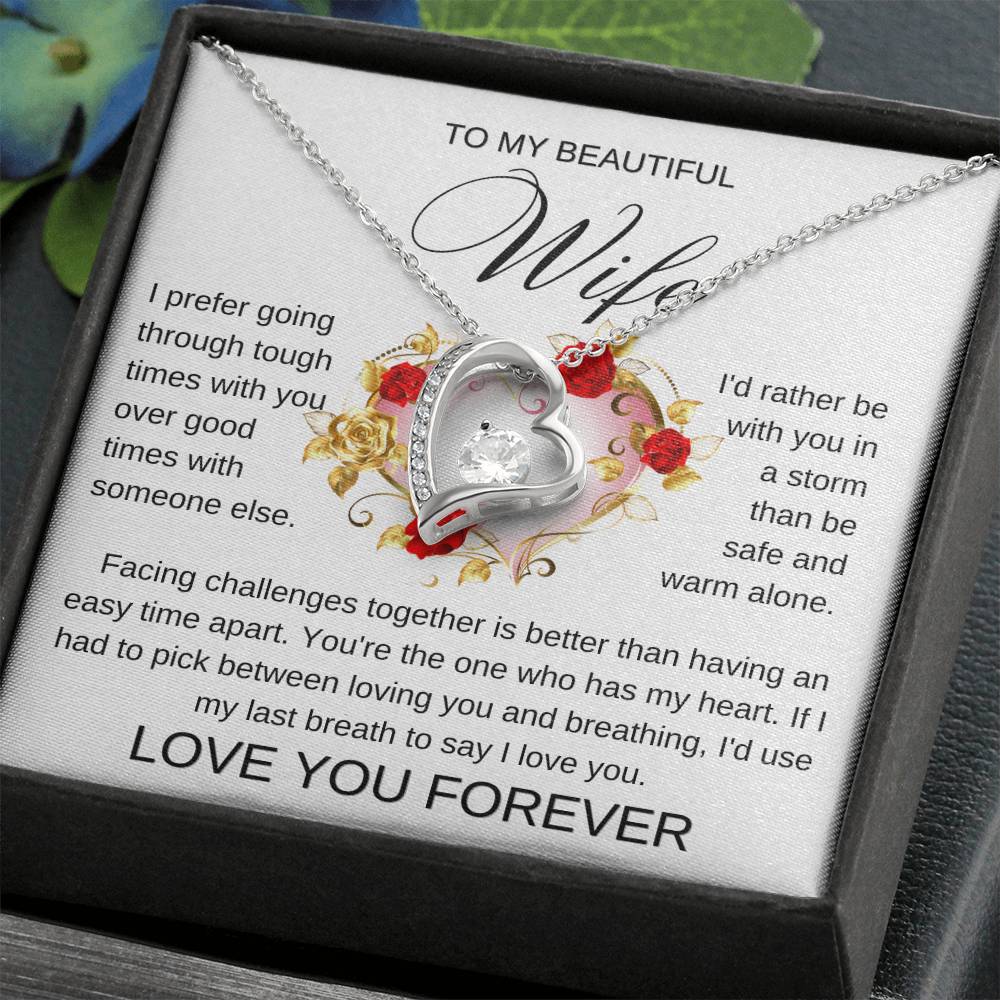 Golden Rose Heart | Forever Love Necklace | Valentines Day Gift