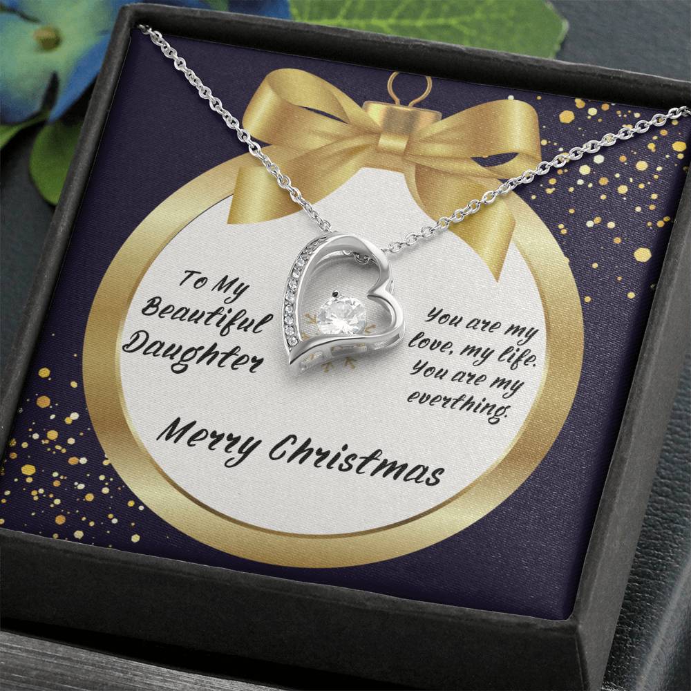 To My Daughter |  Christmas Gold Ornament | Forever Love Necklace