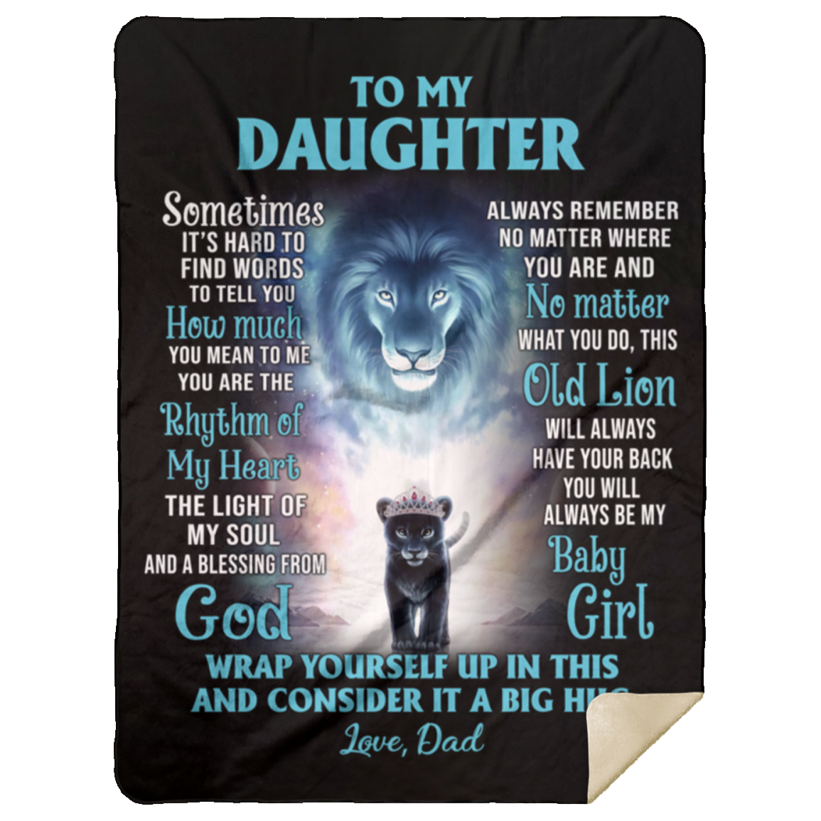 To My Daughter | Lion | Fleece Sherpa Blanket