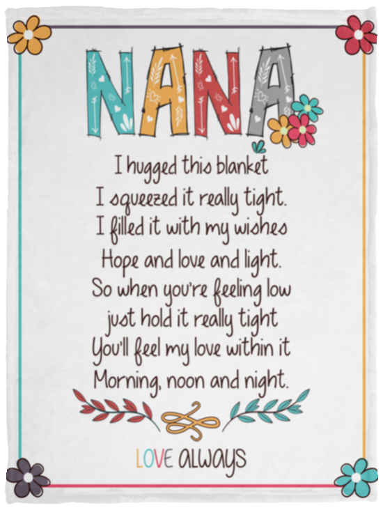 Nana Flower | Flower | Fleece Sherpa Blanket