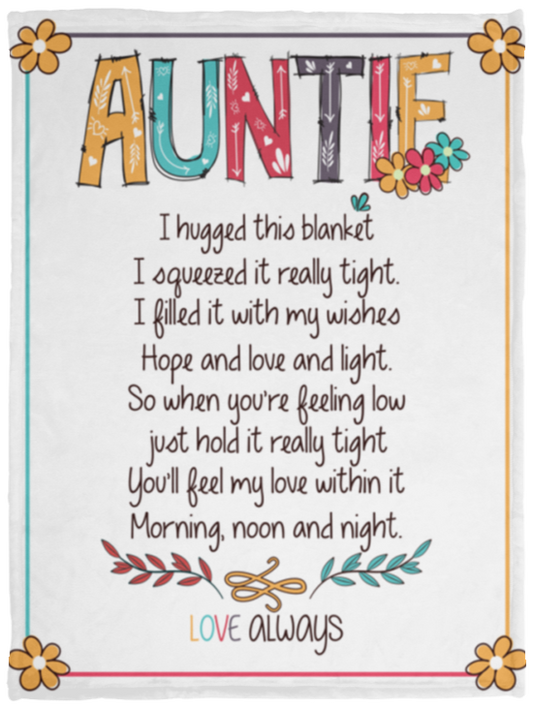 To My Auntie | Flower | Fleece Sherpa Blanket
