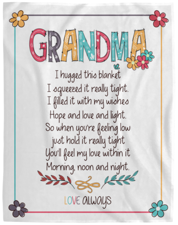 To My Grandma | Flower | Fleece Sherpa Blanket