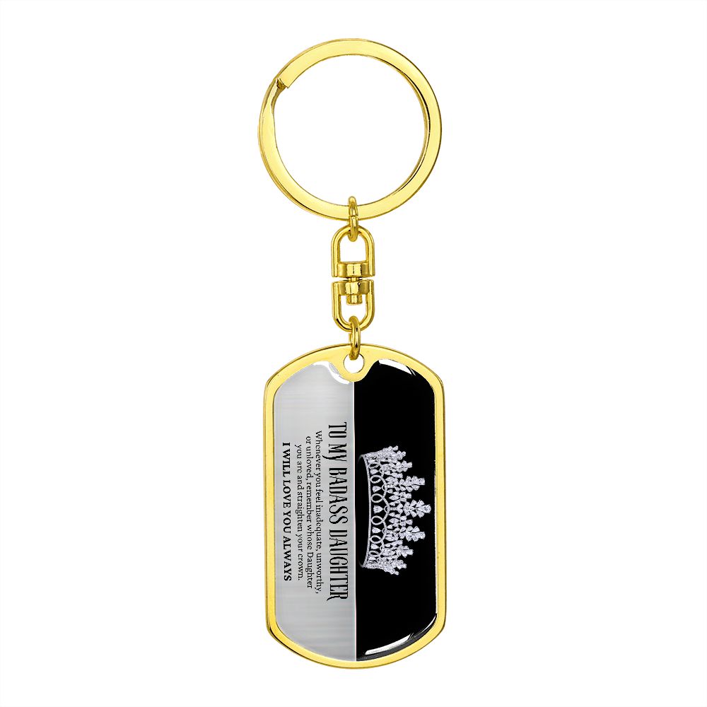 Badass Daughter Crown Key Chain | Non Engrave