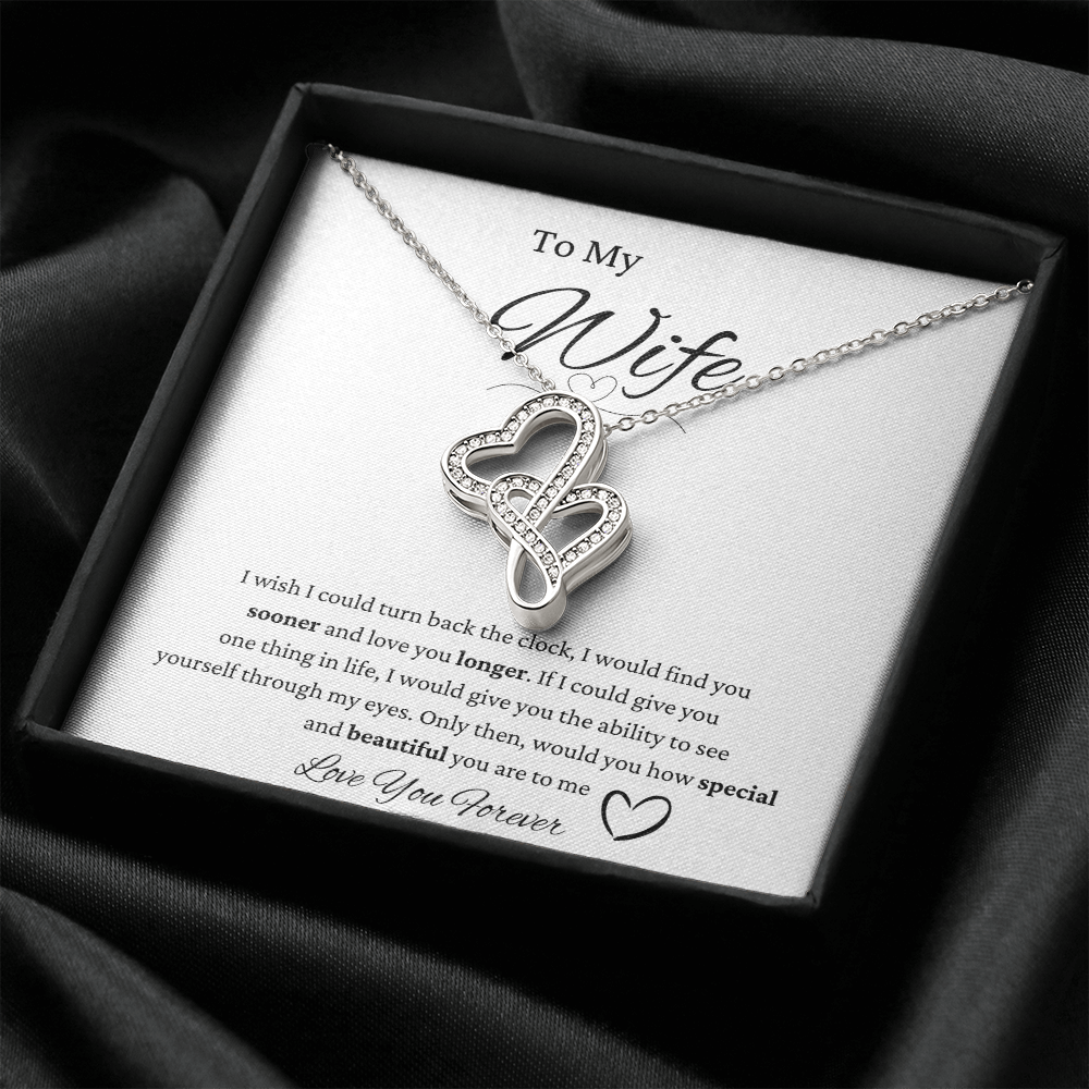 To My Wife Double Hearts Necklace