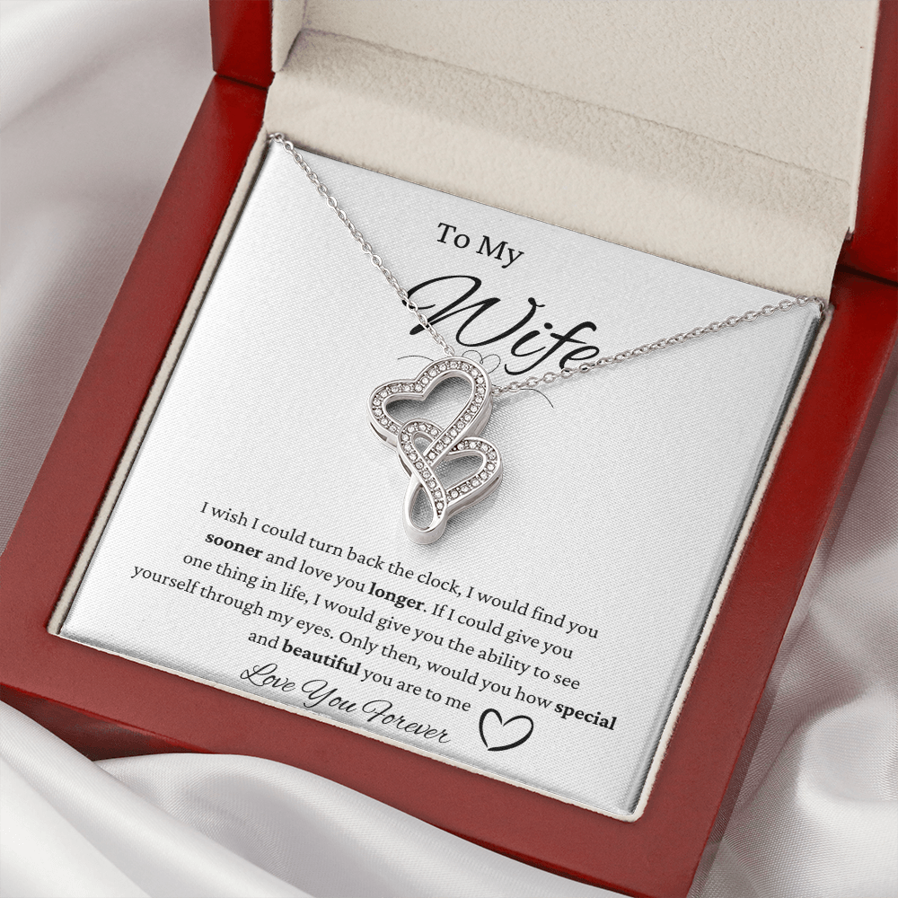 To My Wife Double Hearts Necklace