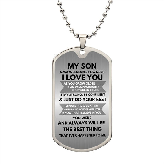 My Son | Confident Stronger | Military Dog Tag | Graduation Gift V2