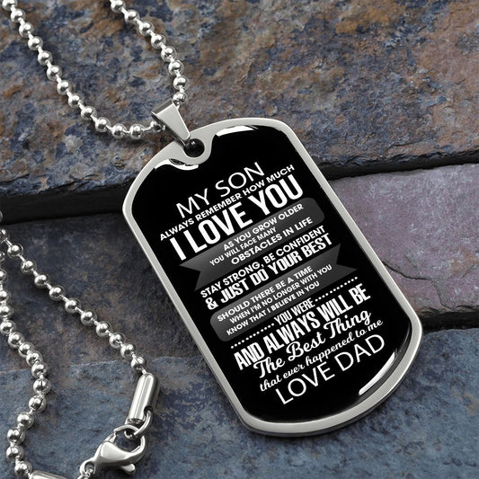 My Son Love Dad | Military Dog Tag | Non Engrave