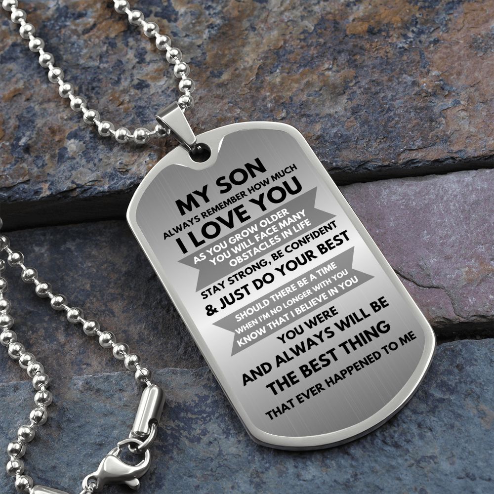 My Son | Confident Stronger | Military Dog Tag | Graduation Gift V2