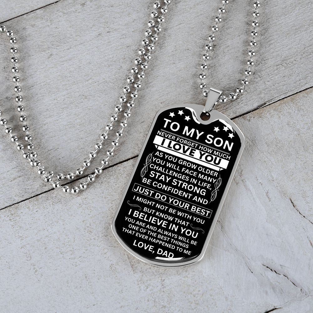 To My Son I love You | Military Dog Tag | Non Engrave V2