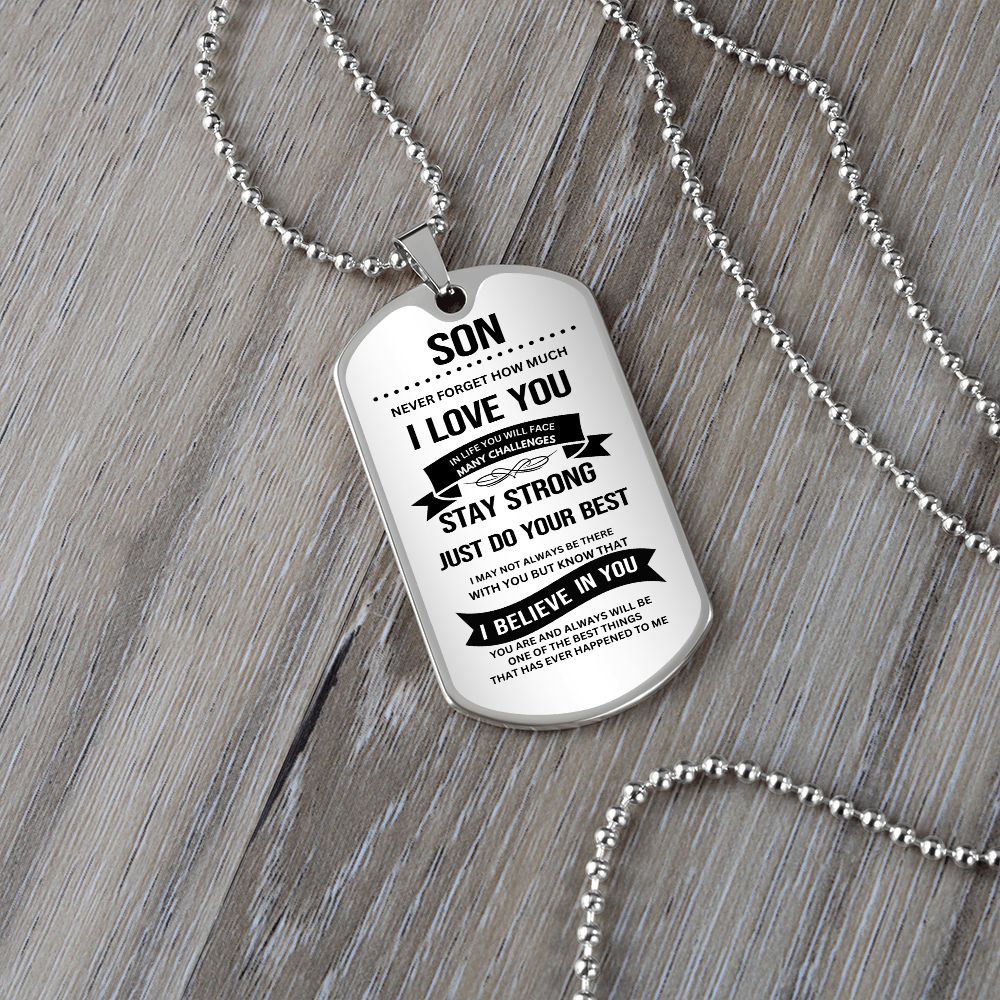 My Son | Confident Stronger | Military Dog Tag | Graduation Gift Tribal 3