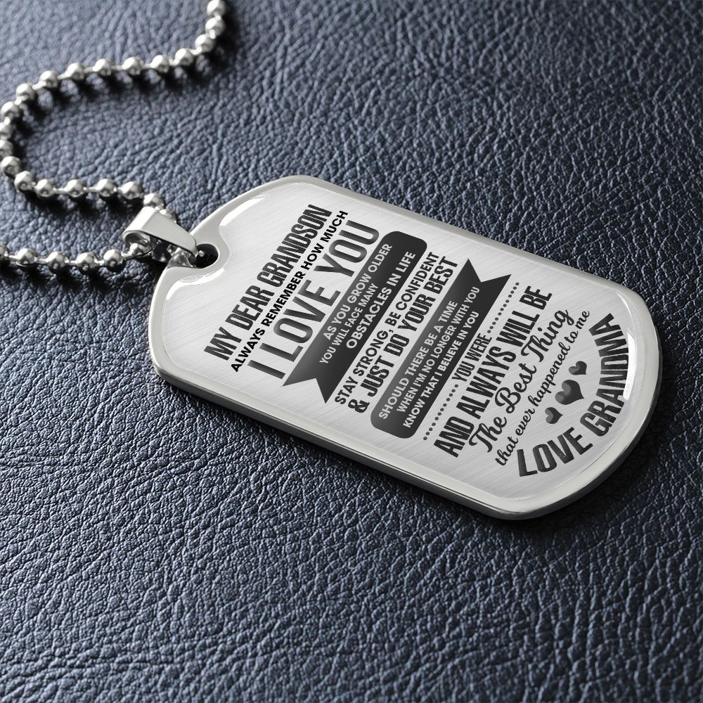 To My Grandson I Love You | Dog Tag