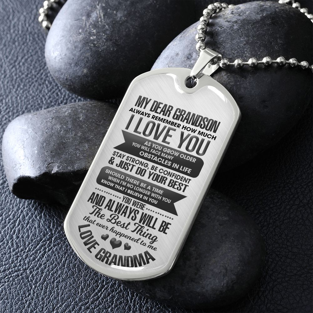 To My Grandson I Love You | Dog Tag