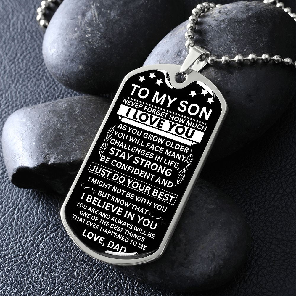 To My Son I love You | Military Dog Tag | Non Engrave V2