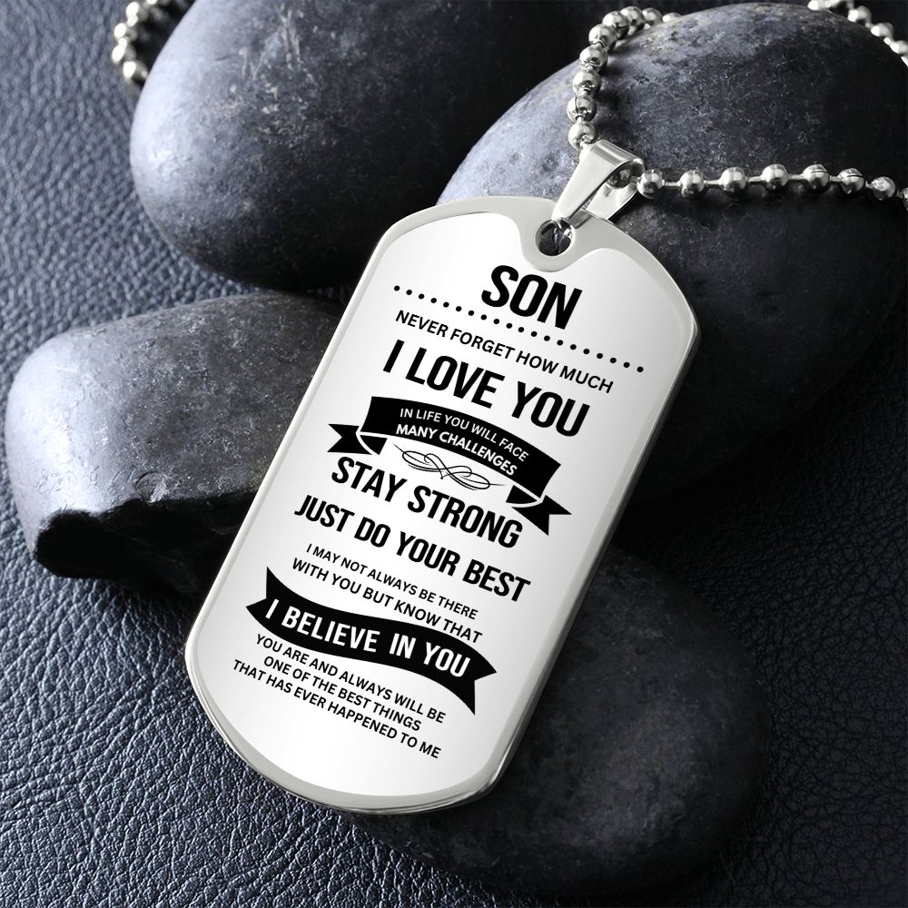 My Son | Confident Stronger | Military Dog Tag | Graduation Gift Tribal 3