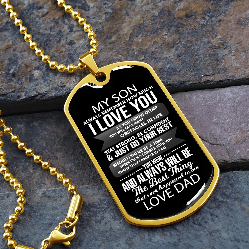 My Son Love Dad | Military Dog Tag | Engrave