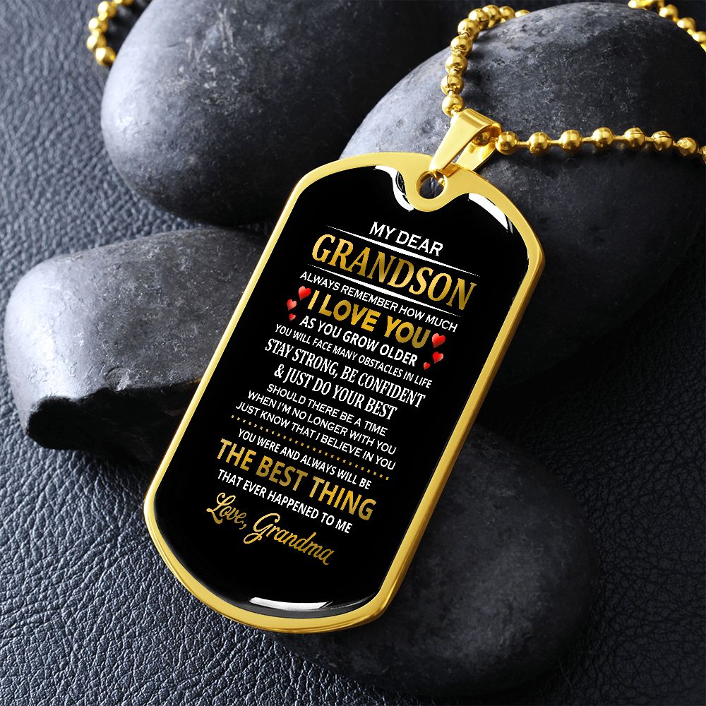 To My Grandson | I Love You | Dog Tag