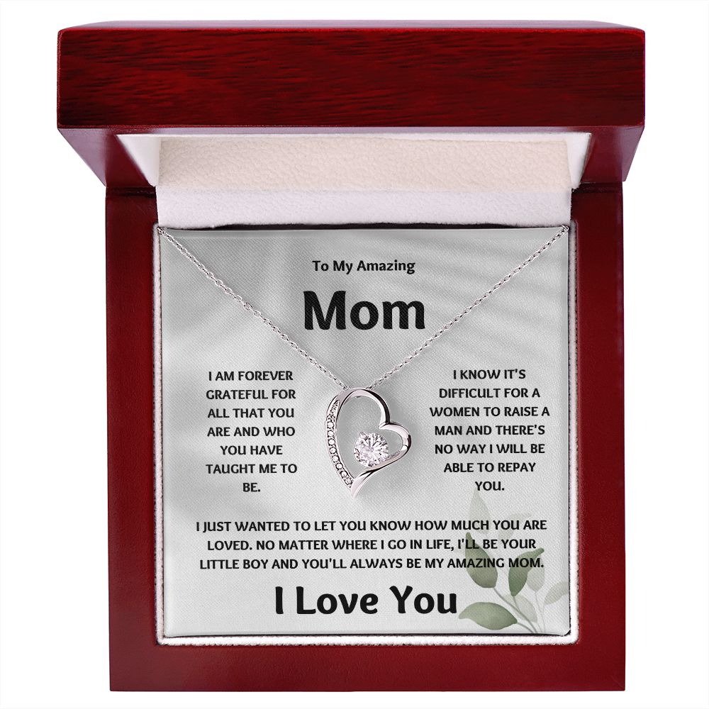 Amazing Mom | Forever Grateful Love Necklace | Mothers Day Gift Silhouette
