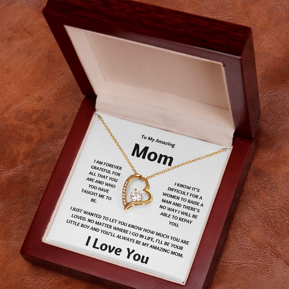 Amazing Mom | Forever Grateful Love Necklace | Mothers Day Gift