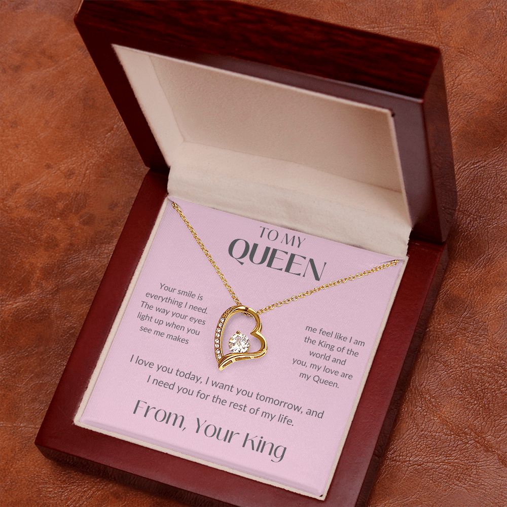 To My Queen | Pink Wife Soulmate | Forever Love Necklace