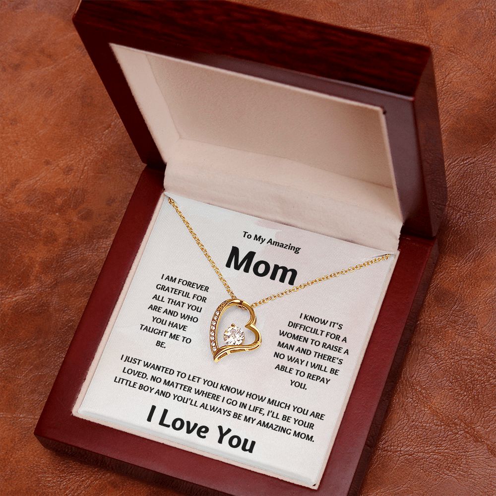 Amazing Mom | Forever Grateful Love Necklace | Mothers Day Gift Blush
